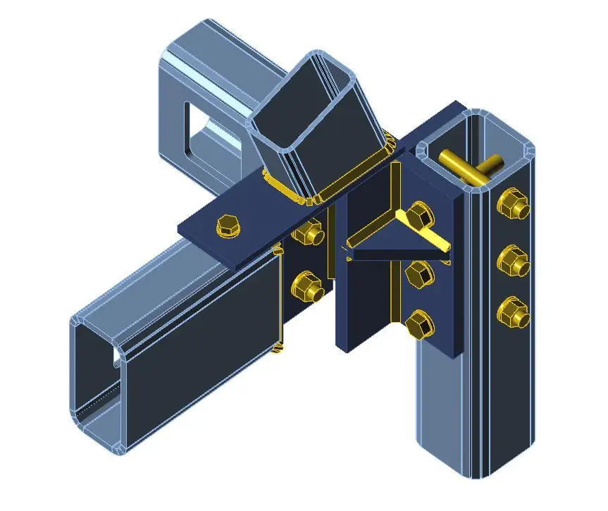 Beams to existing beams and extreme offset columns -3D-2