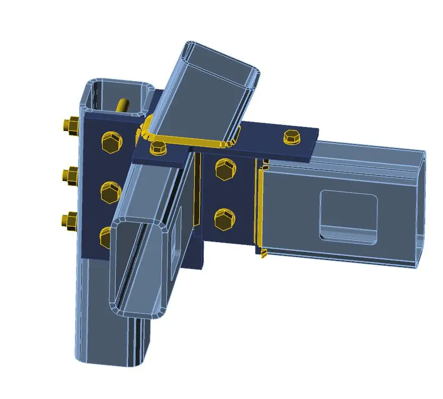 Beams to existing beams and extreme offset columns -3D-3